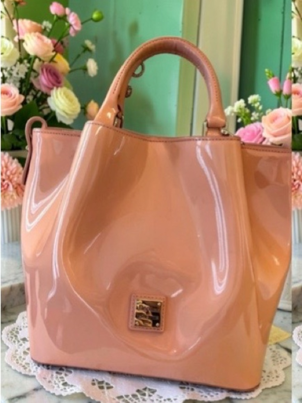 Dooney & Bourke Pink Patent Leather Tote